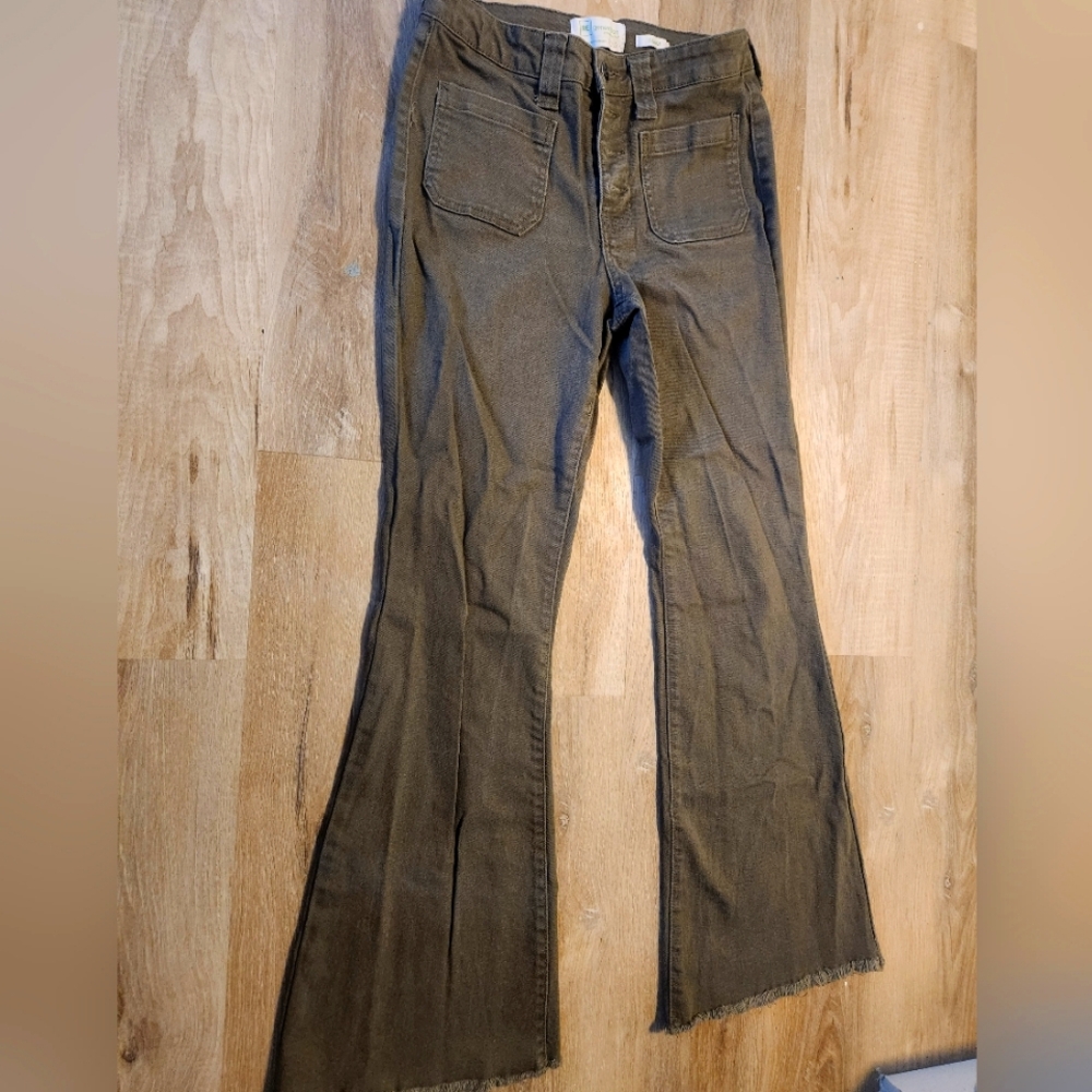 Flared Olive Green Jeans